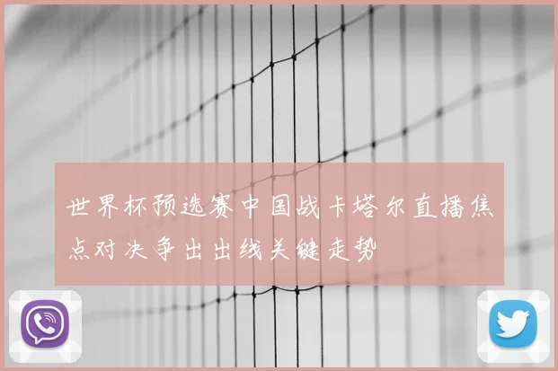 世界杯预选赛中国战卡塔尔直播焦点对决争出出线关键走势